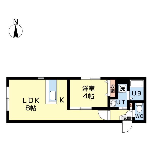エヴァンスコート北円山(1LDK/4階)の間取り写真