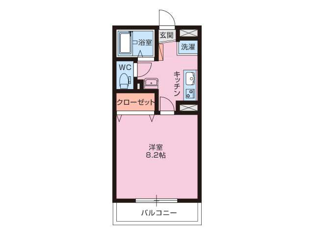 リーフグリーン(1K/3階)の間取り写真