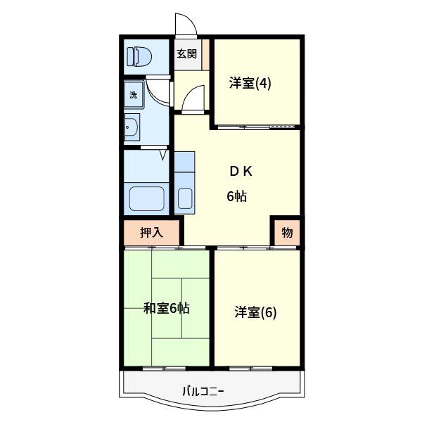 ブルージュ(3DK/3階)の間取り写真