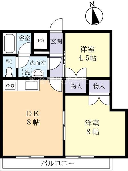 NATSUMIマンション(2DK/2階)の間取り写真