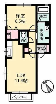POSTOV号館(1LDK/1階)の間取り写真