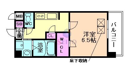 スプランディッド新大阪DUE(1K/7階)の間取り写真