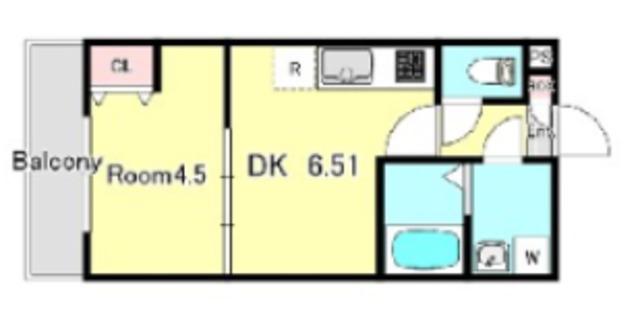 ラグランジュ新川崎(1DK/3階)の間取り写真