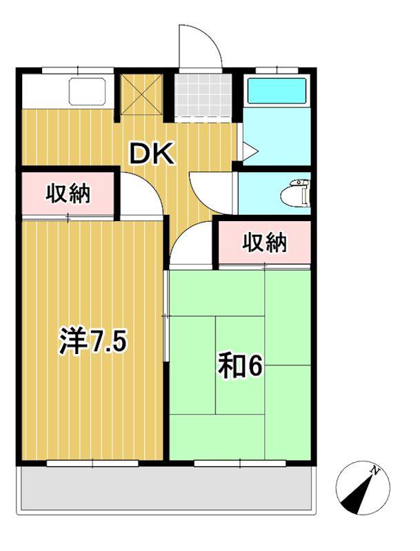池の川マンション(2DK/2階)の間取り写真