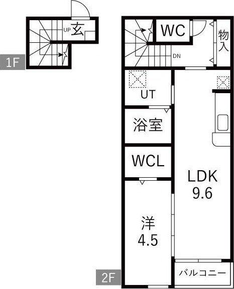 S.CREST(1LDK/2階)の間取り写真