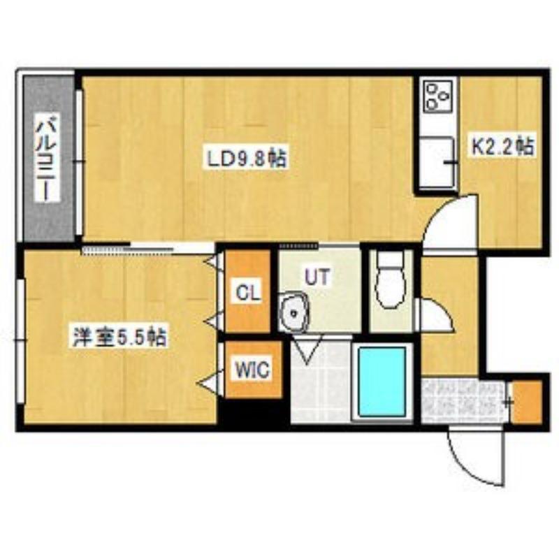 A BOND イースト(1LDK/1階)の間取り写真