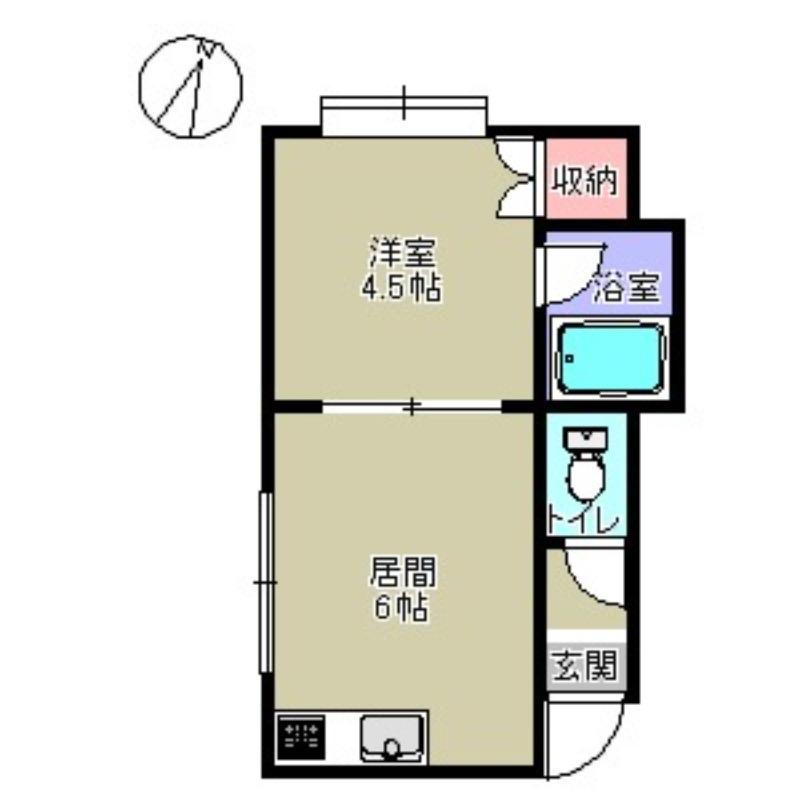 MAPLEHILLS南郷(1DK/3階)の間取り写真