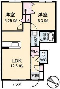 サニーコート(2LDK/1階)の間取り写真
