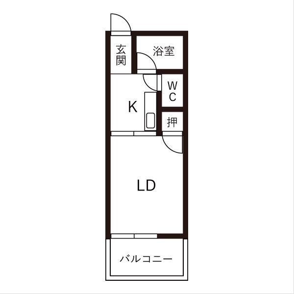 望が丘マンション(1K/4階)の間取り写真