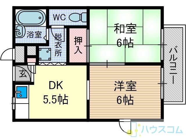 入江ハイツ3(2DK/1階)の間取り写真
