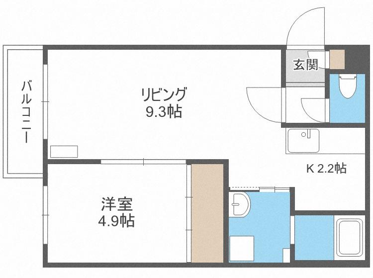 GRAN FELIZ(1LDK/3階)の間取り写真