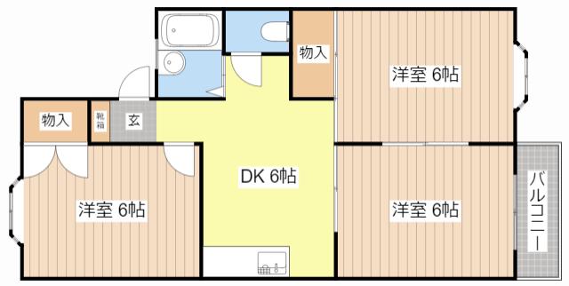 アベニュー松原(3DK/1階)の間取り写真
