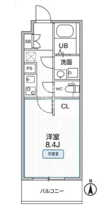 THE PALMS MUSE 新江古田(1K/1階)の間取り写真