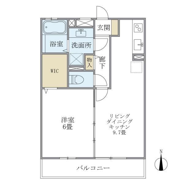 シエルルージュ松戸(1LDK/3階)の間取り写真