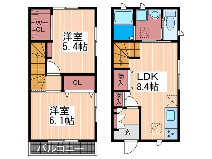 アンフィニ大州(2LDK/1階)の間取り写真