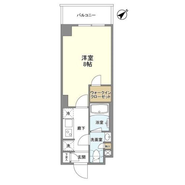 バウスフラッツ品川大井町(1K/1階)の間取り写真