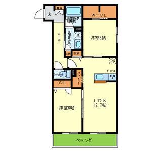 シャーメゾン加茂(2LDK/3階)の間取り写真