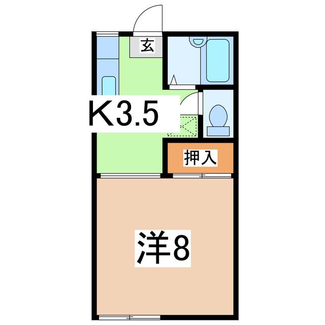 セヌマコーポ(1K/1階)の間取り写真