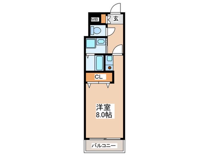 メロディハイツ恵美須II(ワンルーム/5階)の間取り写真