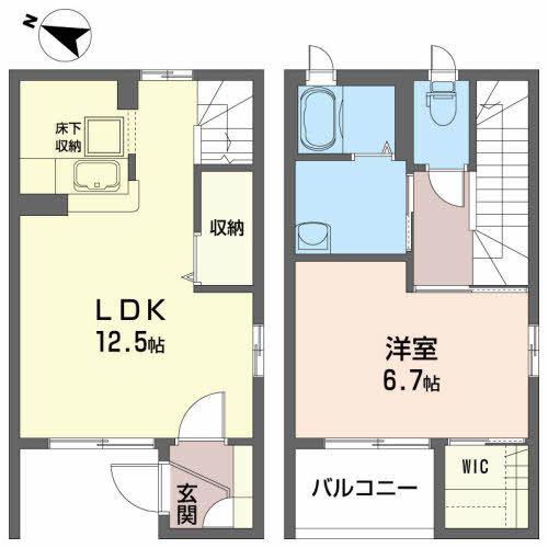 オーブB(1LDK/1階)の間取り写真