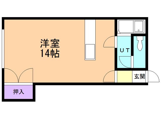 寿壱番館(ワンルーム/2階)の間取り写真