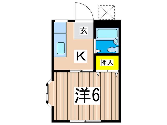 メゾンアカネ(1K/1階)の間取り写真