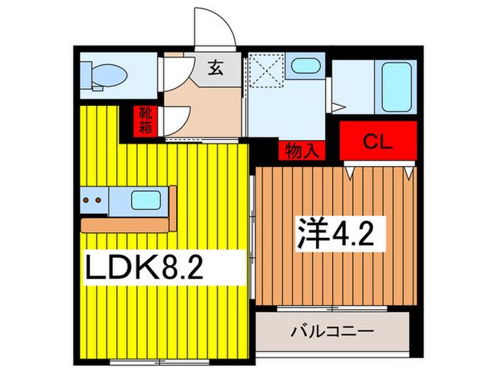 ROBOT HOME 北浦和(1LDK/2階)の間取り写真