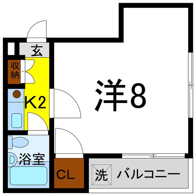 シャトル二軒屋(1K/2階)の間取り写真