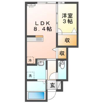 レスア柏崎II・III(1LDK/1階)の間取り写真