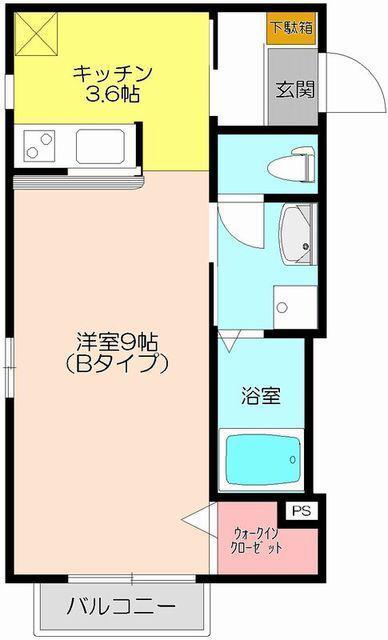 ポラリス(1K/1階)の間取り写真