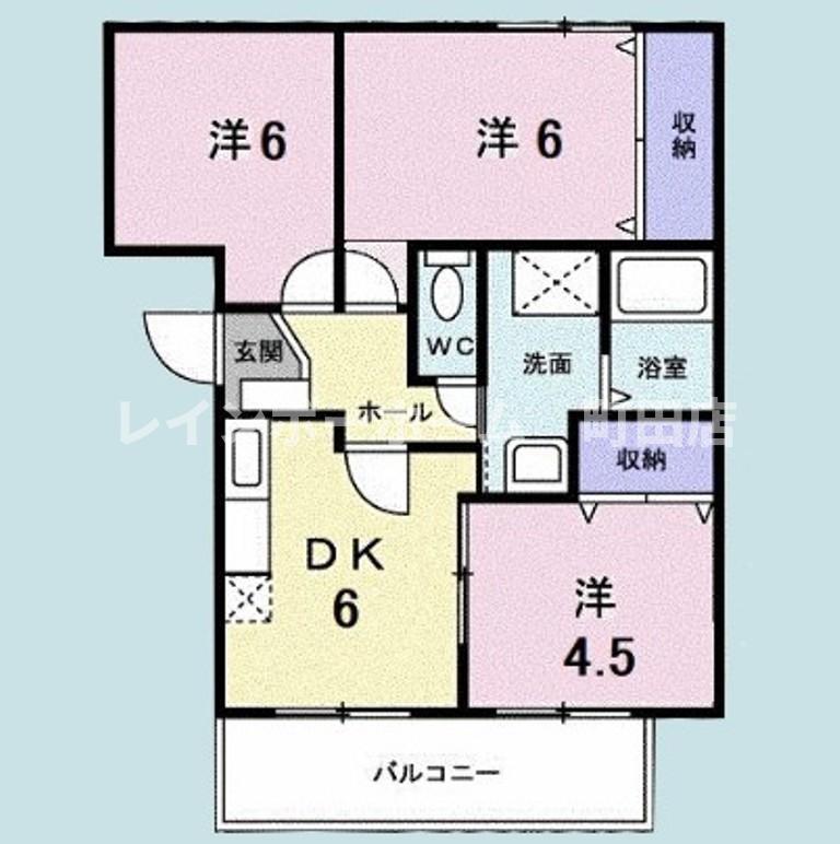 エンパス(3DK/2階)の間取り写真