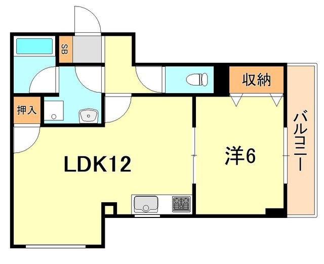 ファーストハウス(1LDK/2階)の間取り写真