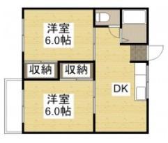 セレッソ吉岡A棟(2DK/1階)の間取り写真