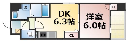 SOLEIL(1DK/7階)の間取り写真