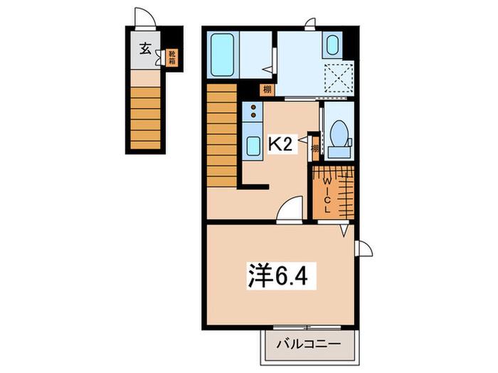 WELL MAISON栄町(1K/2階)の間取り写真