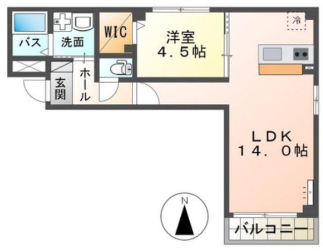 イーストガーデン(1LDK/1階)の間取り写真