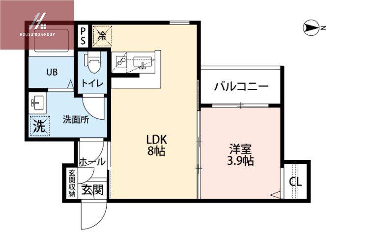 ROBOT HOME 平野(1LDK/1階)の間取り写真