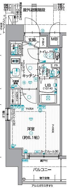 エスリード新大阪グランゲートサウス(1K/6階)の間取り写真