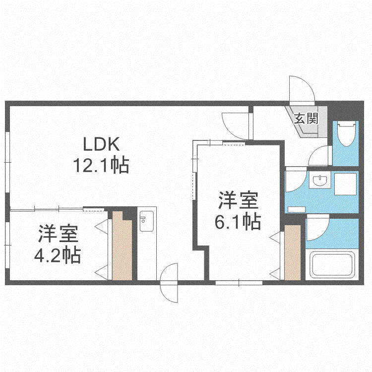 バルボーニ表参道(2LDK/4階)の間取り写真