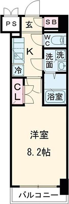 アクタス桜坂レノア(1K/6階)の間取り写真