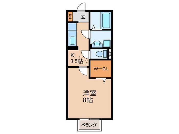 シャルム マノワール A(1K/1階)の間取り写真