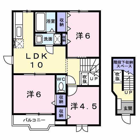 プランタンコート II(3LDK/2階)の間取り写真
