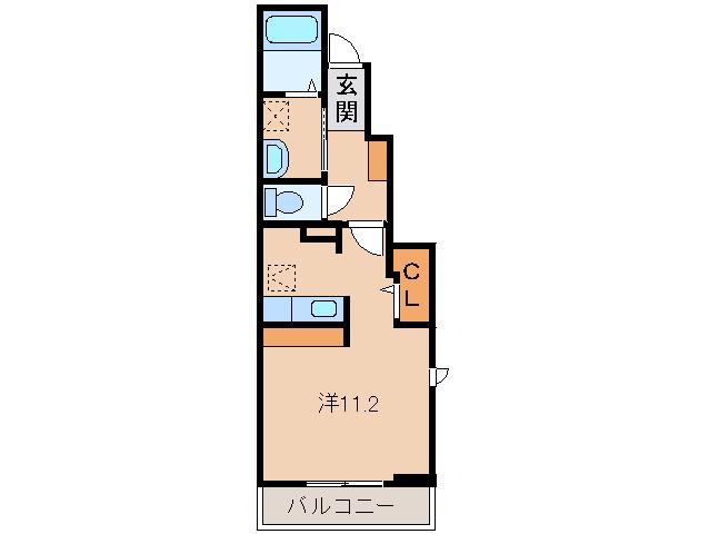 イデアール(ワンルーム/1階)の間取り写真