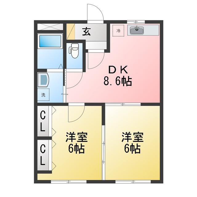 プライム ミニ(2LDK/3階)の間取り写真