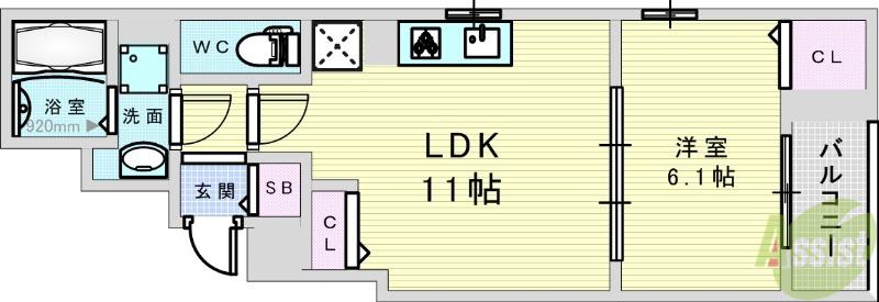 パーチェ エテルノⅠ(1LDK/2階)の間取り写真