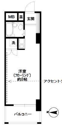 コロネード蕨(ワンルーム/5階)の間取り写真