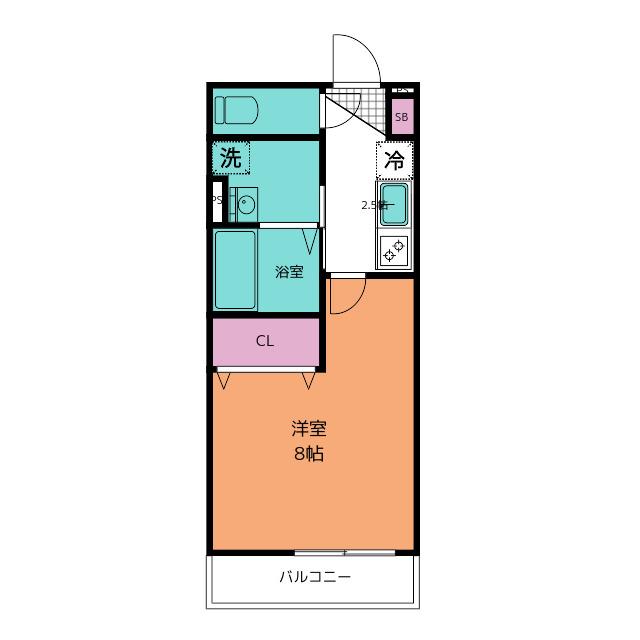 CHOUETTO希望ヶ丘(1K/1階)の間取り写真