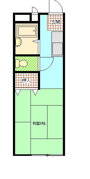 ハイツイースト(1K/1階)の間取り写真