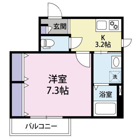 ハイツNYK(1K/2階)の間取り写真