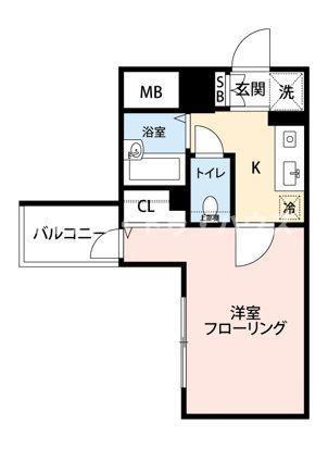 マイナビSTAYミライエ江戸川橋駅前(1K/6階)の間取り写真